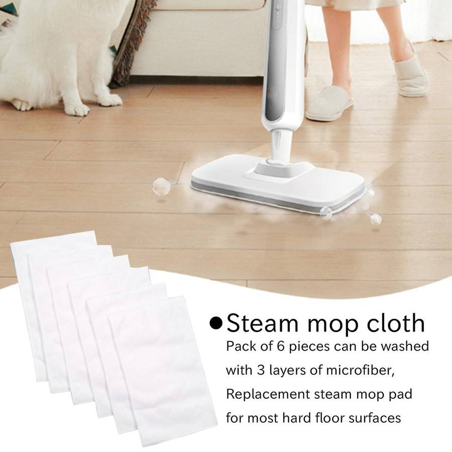 6packs Washable 3 Layers Microfiber, Replacement Mop Pads for Most Hard Flooring Surface for S3101/