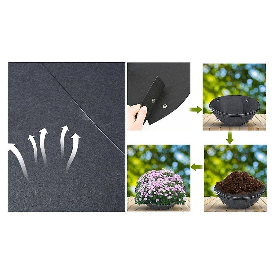 6PCS 14/16 Inch Hanging Flower Basket Liners Fabric Hanging Plant Liners Round Planter Liners Non-W