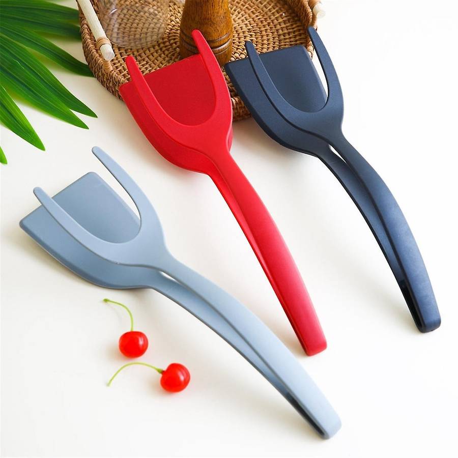 6PCS 2-In-1 Kitchenware Nylon Clip Cuisine Accessories Steak Spatula Tongs Flip Pliers Pancake Cook