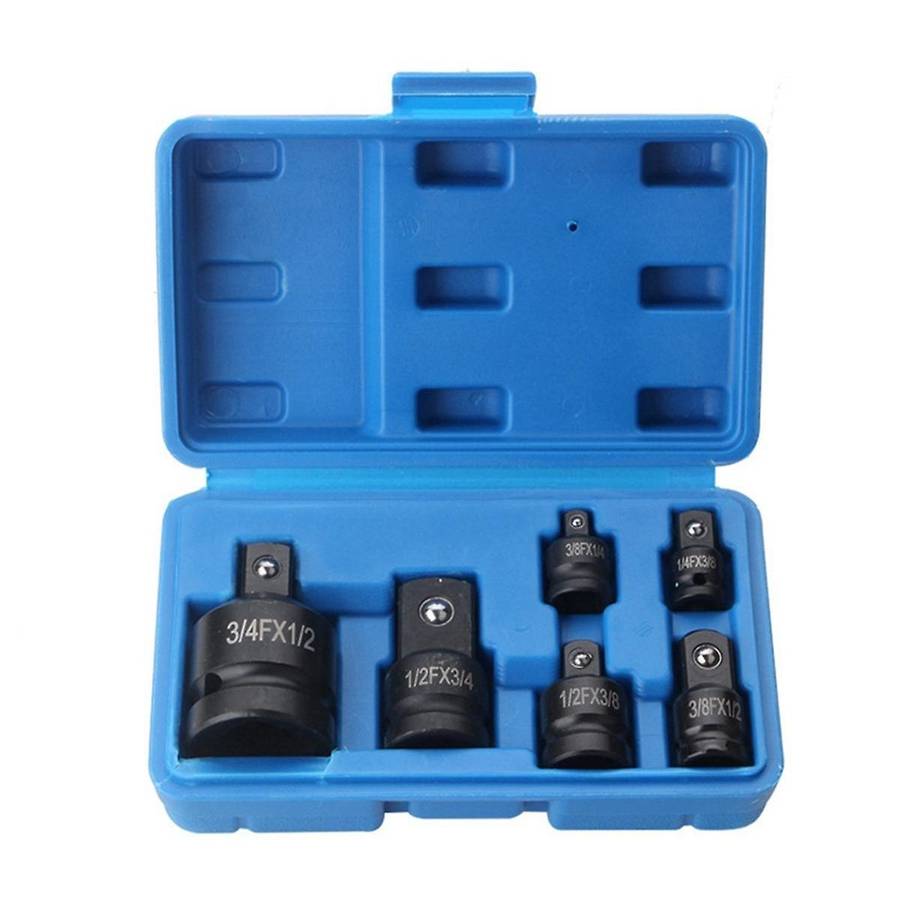 6pcs Adapter Pneumatic Sleeve Head 1/2 to 3/4 Blue Plastic Box for Automobile Torque Mechanical Har