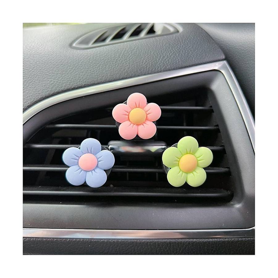 6pcs Cute Flower Aromatherapy Car Air Outlet Decoration Perfume Clip Air Freshener Colorful Flower