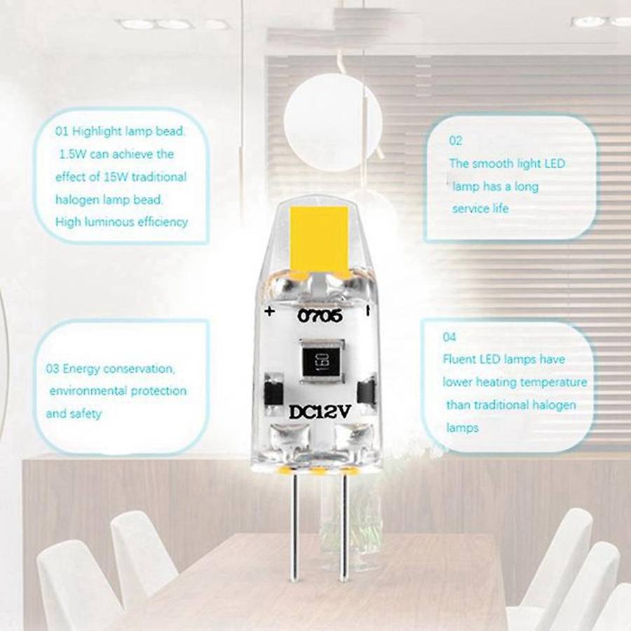 6PCS G4 LED Bulb 12V DC Dimmable COB LED G4 Bulb 1.5W 360 Beam Angle to Replace 15W Halogen Lamp (W