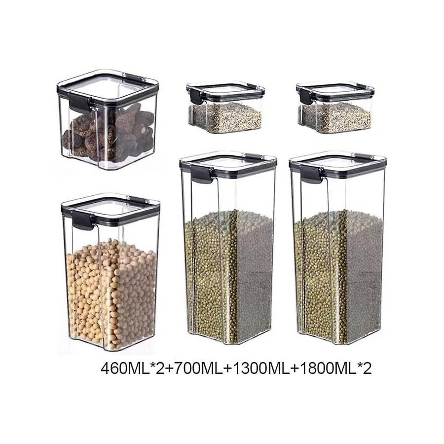 6pcs Kitchen Containers Seasoning Box Organizer Storage Jars for Cereals Jar for Bulk Jars with Lid