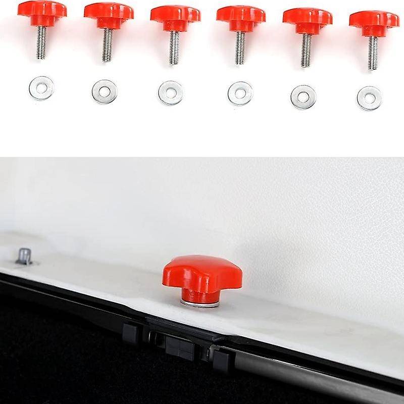 6Pcs Red Hardtop Quick Removal Bolts Thumb Screws for Wrangler 1995-2020 YJ TJ JK JKU JL 2 4 Door Ac