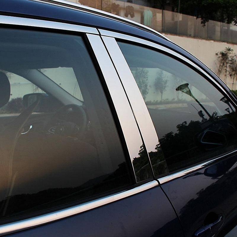 6Pcs Window B-Pillar Decorative Sticker Window Frame Center Pillar Cover Trim Strip Sticker for Kadj