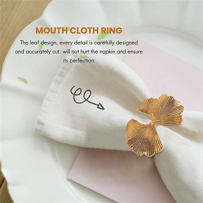 6pcs/lot Retro Ginkgo Leaf Napkin Buckle Napkin Ring, Suitable for Dinner Decoration Of Wedding Hot