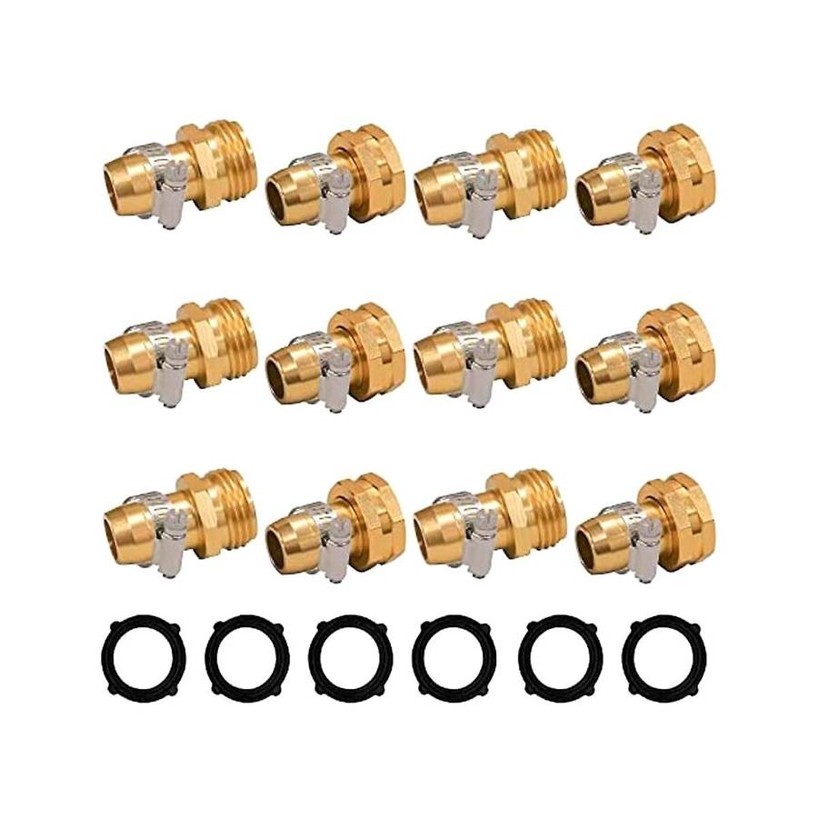 6-sets Garden Hose Repair Connector with , for 3/4 Inch Or 5/8 Inch Garden Hose Fitting for Waterin