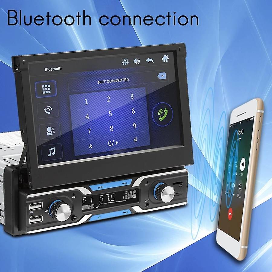 7 Inch 7-Color Light Car Radio Multimedia Video MP5 Player Retractable Display Bluetooth USB TF Card