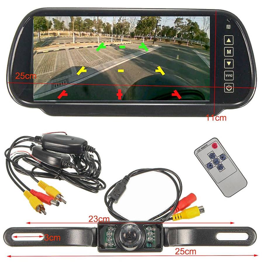 7 Inch Car TFT LCD Display Mirror Monitor MP5 Rear View Mirror Parking Camera