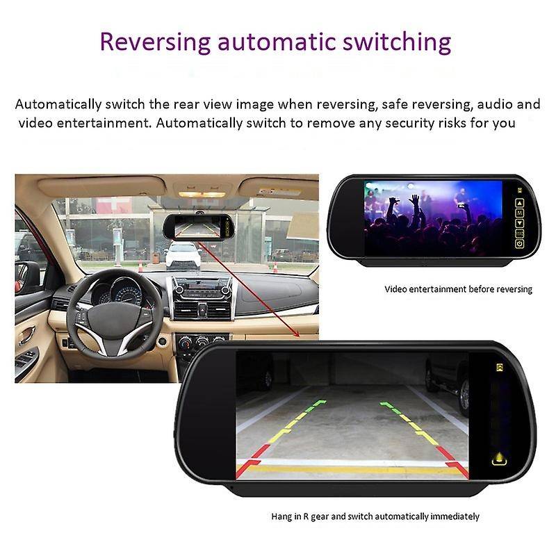7 Inch Car TFT LCD Display Mirror Monitor MP5 Rear View Mirror Parking Camera