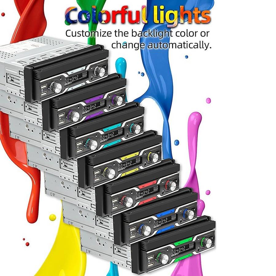 7 Inch Car Radio Retractable Screen Multimedia Video 1Din 7-Color Light MP5 Player Support Bluetooth