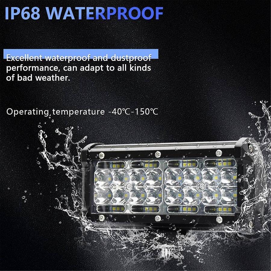7 Inch LED Light Bar, 120W 12000Lm LED Pod Lights Work Lights, Spot Flood Combo Beam Off Road Light