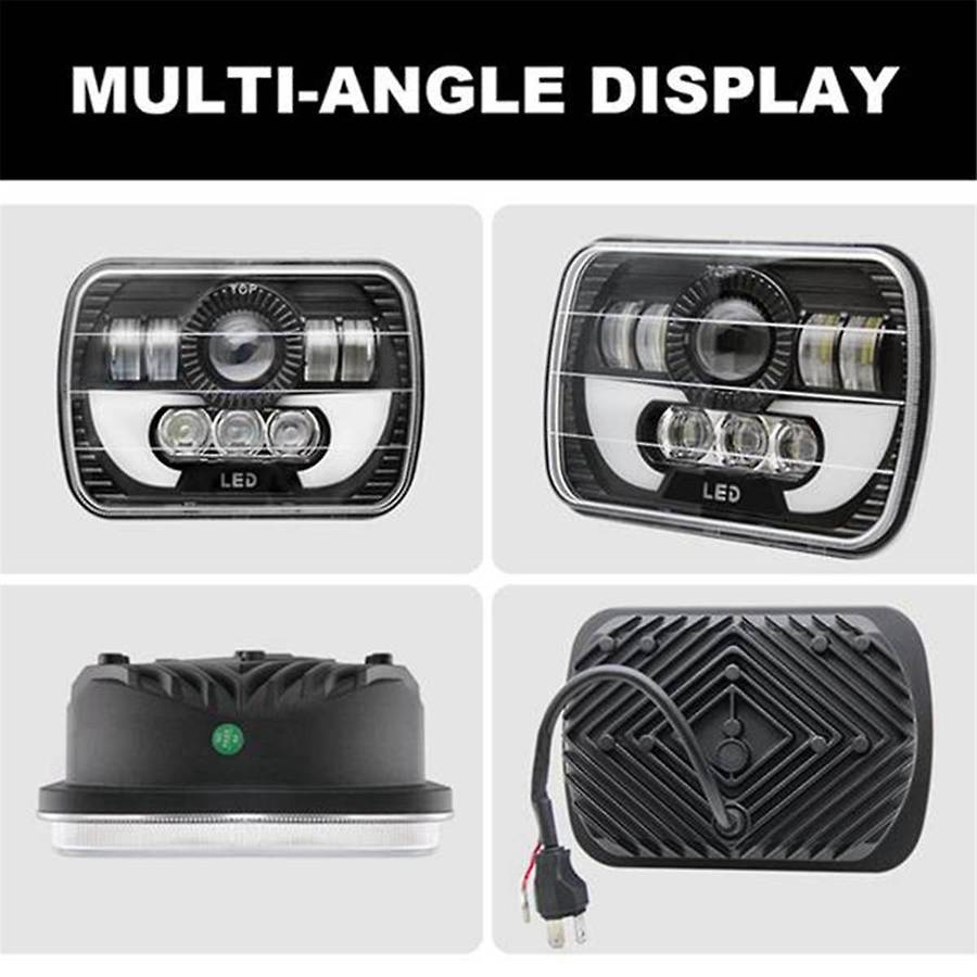 7 Inch Square Daytime Running Light Car Front Headlight Drl High Low Beam Flood Spotlights Led Work