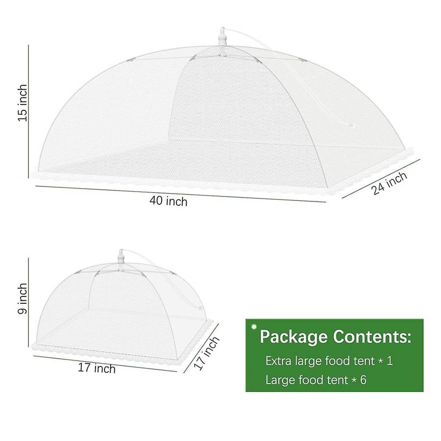 7 Pack Outdoors Mesh Food Covers 40x24 in & 17x17 in Outdoor Party Food Cover Picnic Nets Umbrella S