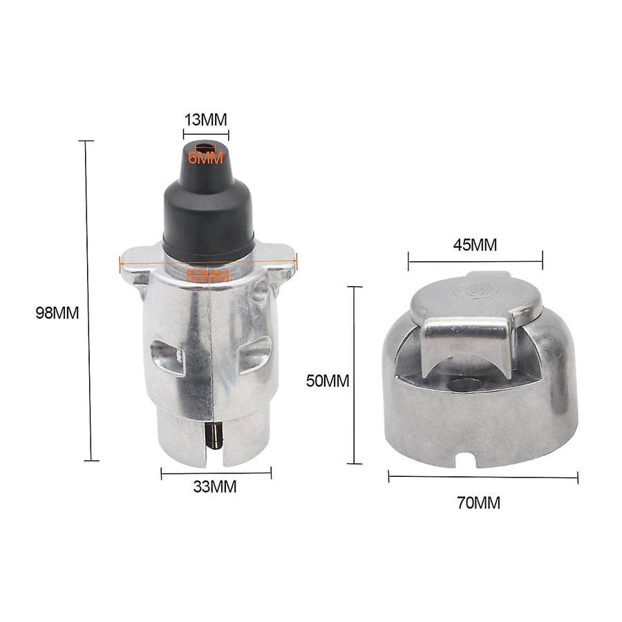 7 Pin Trailer Plug 12v Rv Sockets with Bracket for Trailer Signal Lamp Connectors Display Trailer A
