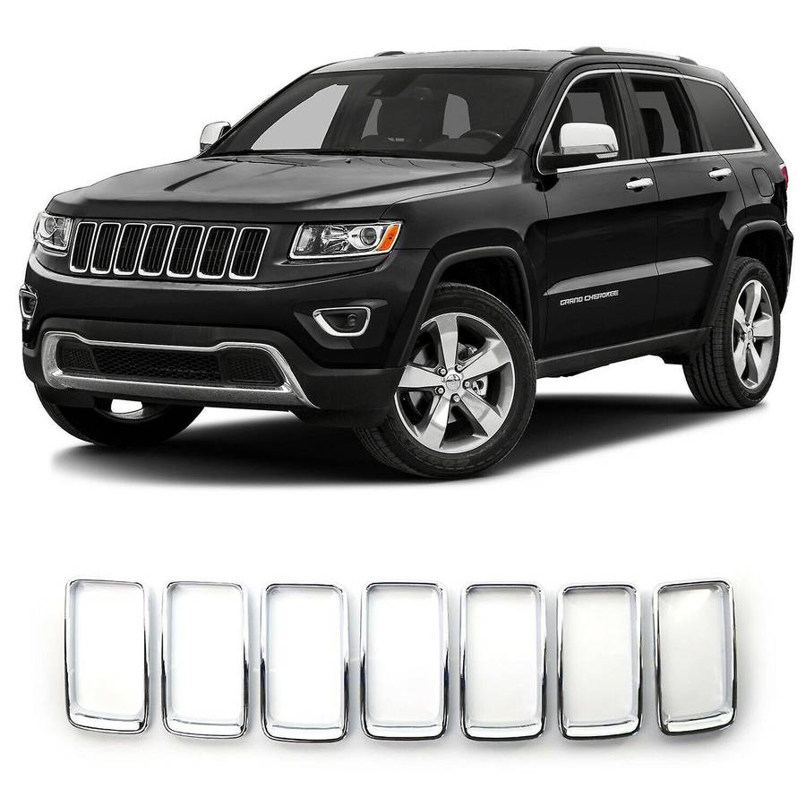 7PC Chrome Grill Ring Front Grille Inserts Cover Trim Kit for Grand 2014-2016