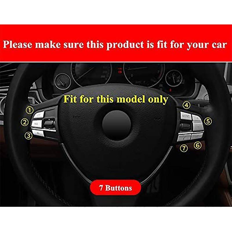 7Pcs Car Steering Wheel Button Switch Cover Trim Stickers for 5/7 Series GT F10 F07 F01 X3 X4 F25 F2