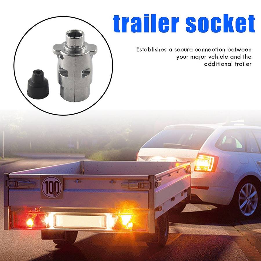 7-pin Trailer Plug Heavy Duty Round Pin 7-pole Wiring Connector 12v Towbar Towing Caravan Truck Plu