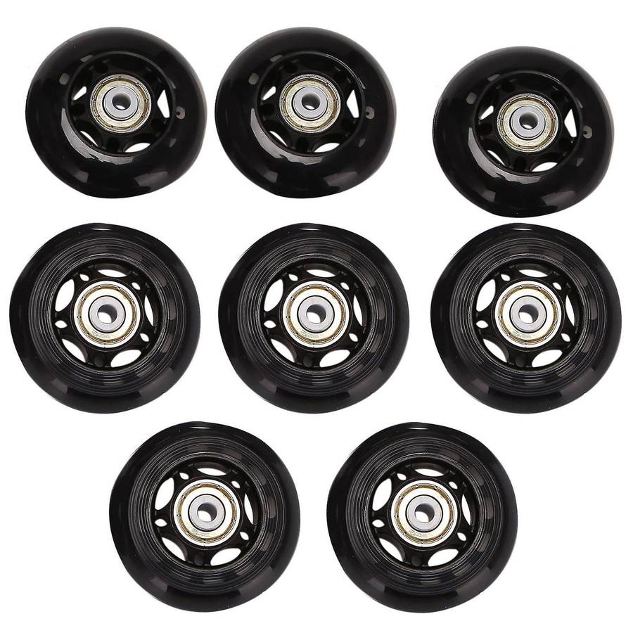 8 Pack Inline Skate Wheels, Indoor/outdoor Roller Skate Wheels, Replacement Wheels with Bearing 64mm