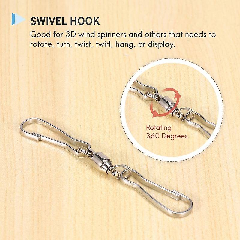 8 Pack Spinning Double Swivel Hooks for Wind Spinners, Windsock, Bird Feeders, Wind Chimes Crystal T