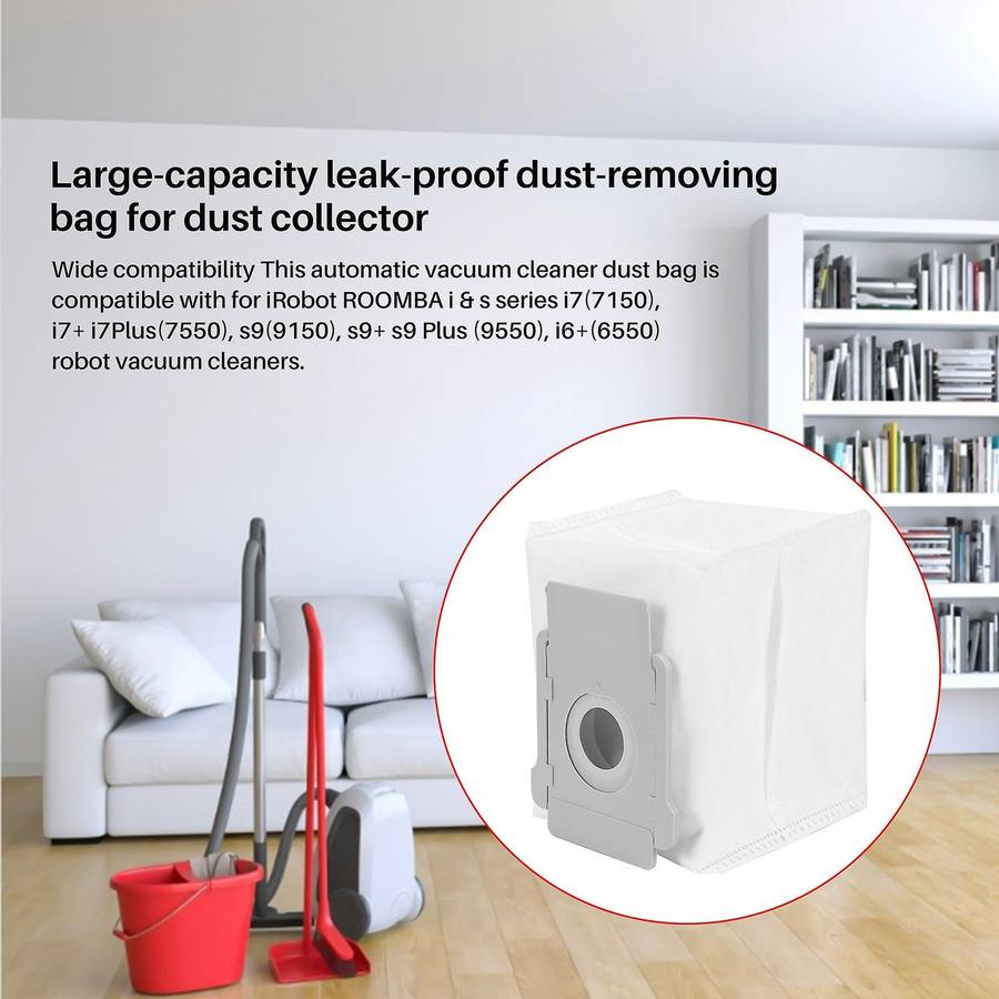 8 Pack Vacuum Bags for I7 I7+/plus S9+ (9550) I & S Series Clean Base Automatic Dirt Disposal Bags