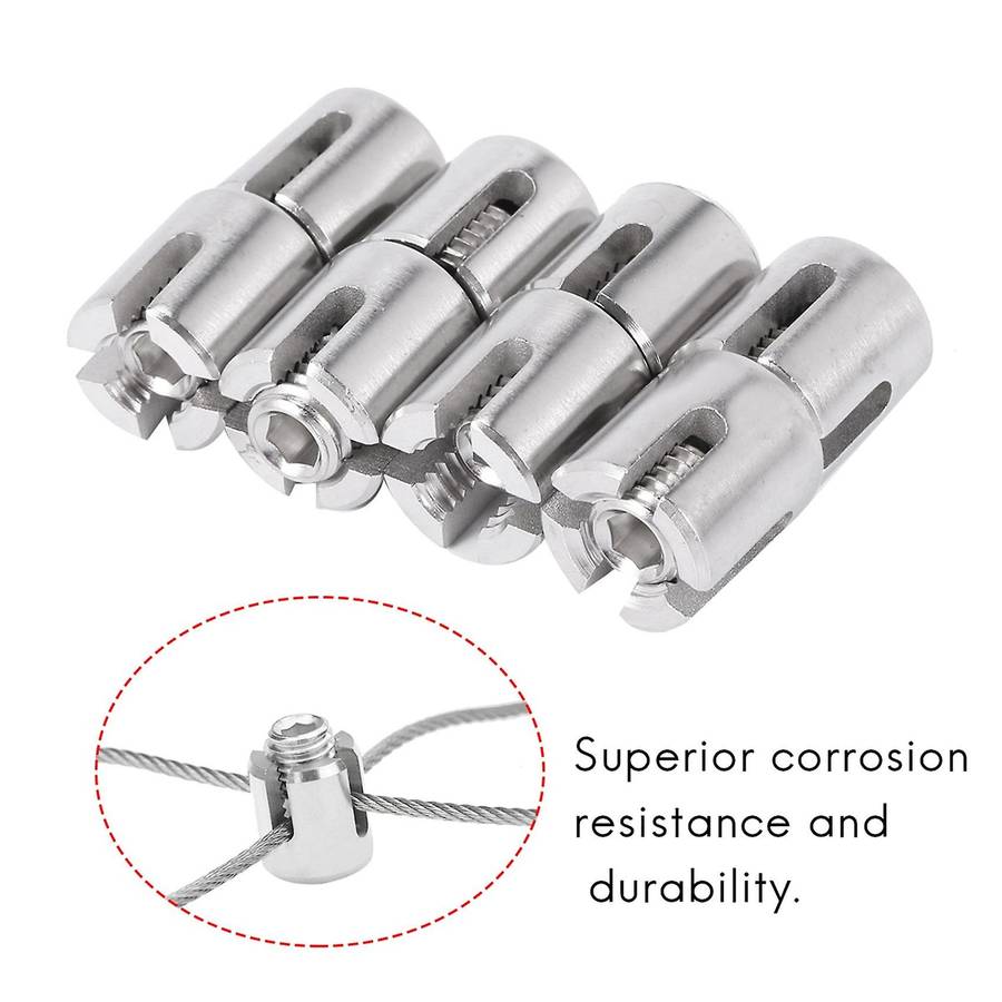 8 Pcs Stainless Steel Wire Rope Green Wall Trellis Fitting Clip 3mm Wire