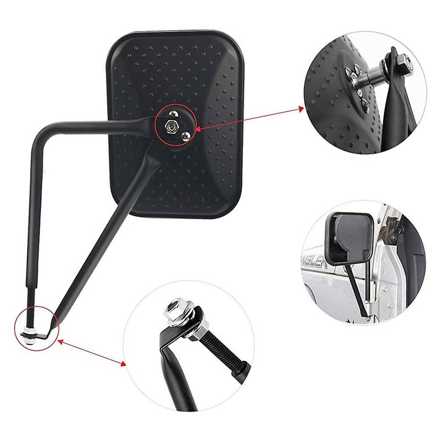 8.6 Inch Door Rearview Mirror Offroad Adjustable Side Mirror for Wrangler CJ YJ TJ JK JL RR Style