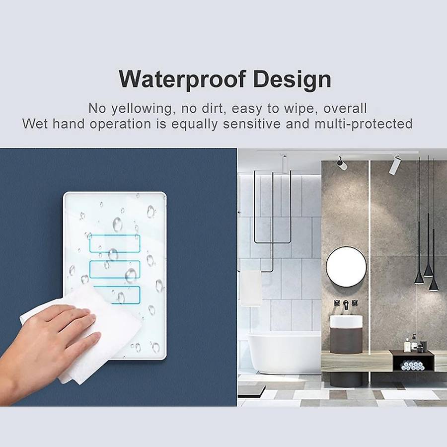 -801 Smart Touch Switch 3 Gang with Glass Screen Switch Smart Life Tuya Smart Control