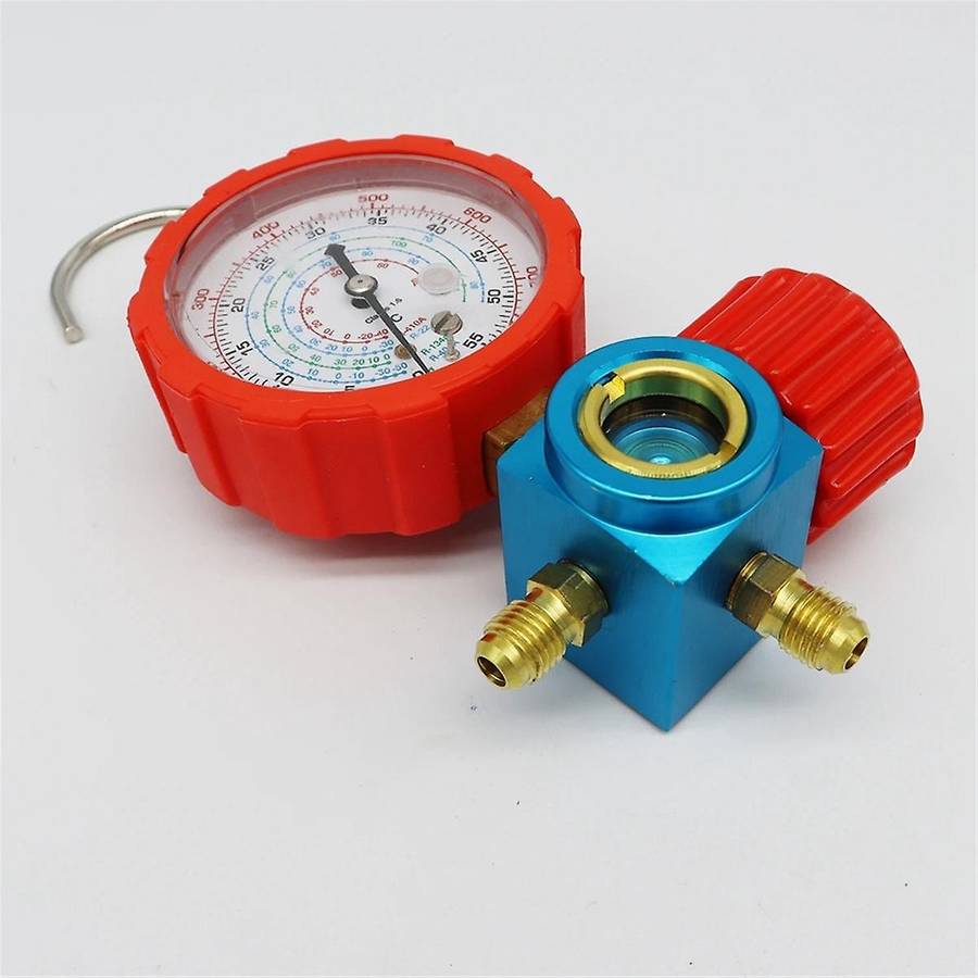 800PSI Refrigerant Manometer Air Condition Pressure Gauge Manometer Valve Manometro for R410A R22 R1