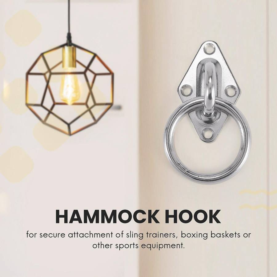 80Mmx50Mm Mounting Hook for Wall Or Ceiling with Round Ring Stainless Steel - Bracket / Attachment f