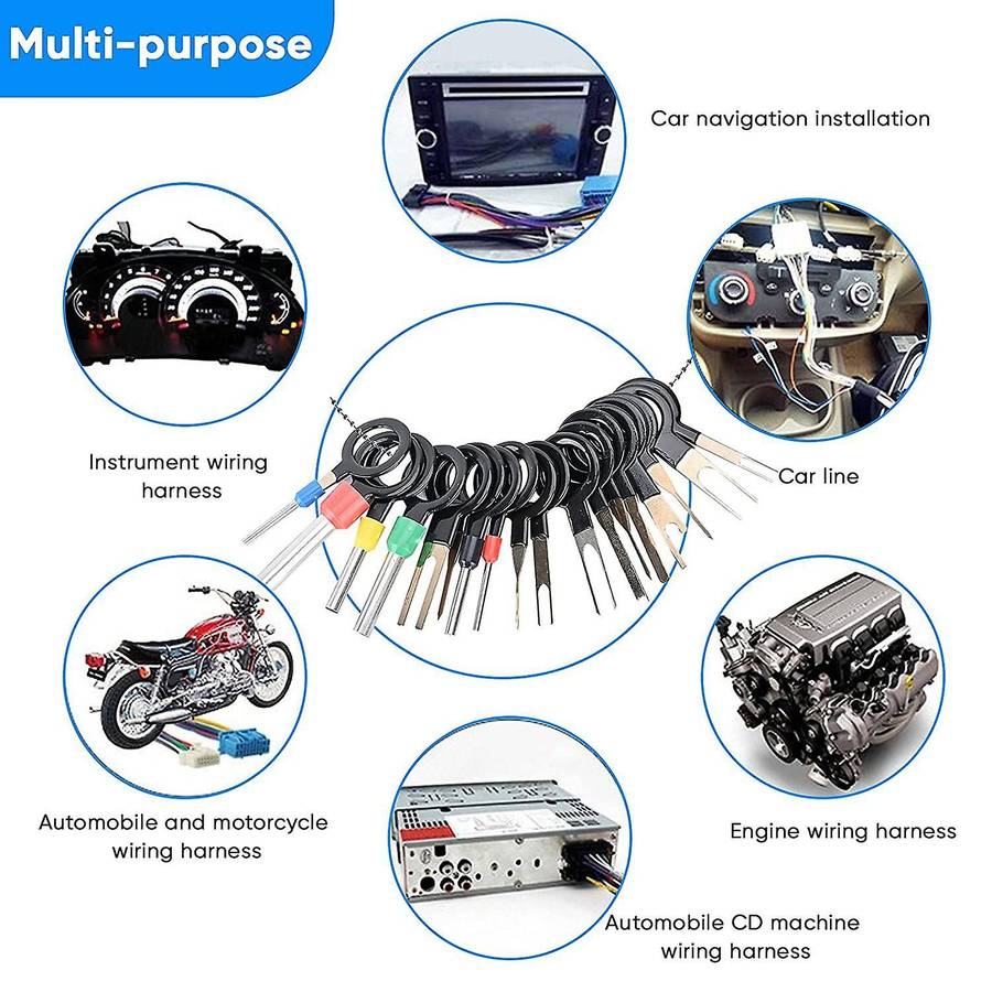 82PCS Terminal Extractor Removal Tool Kit Depinning Key Tool Set for Car Household Devices, Tool wi