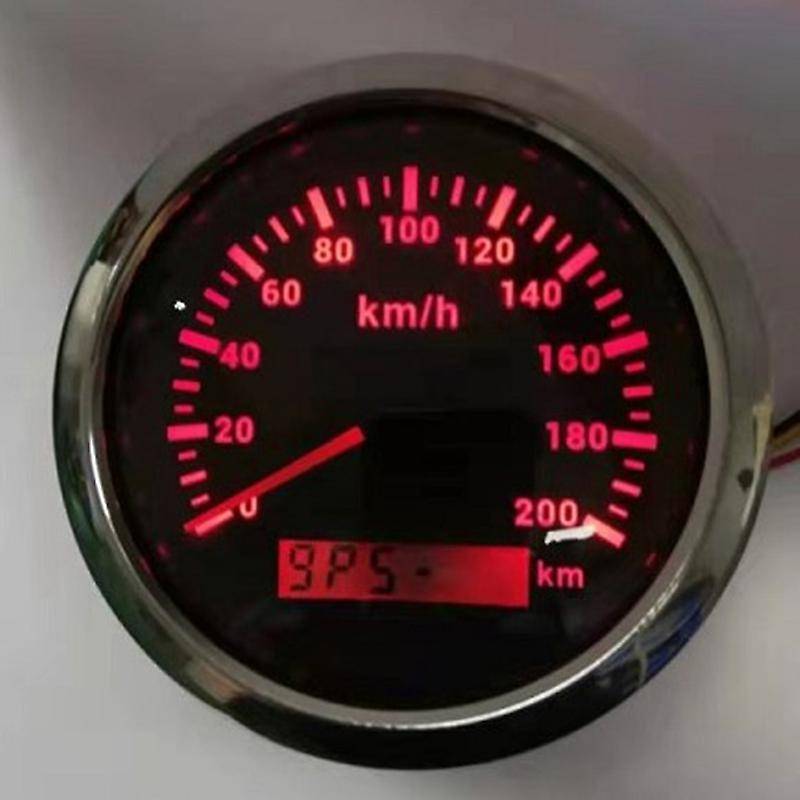 85mm 200KM/H GPS Speedometer 9-32V with Red Backlight Odometer Suitable for All Kinds of