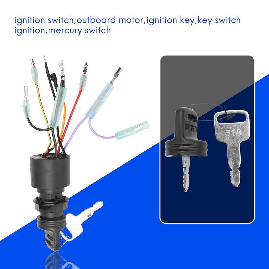 87-17009A5 Boat Motor Ignition Key Switch for Mercury Outboard Motors 3 Position Off-Run-