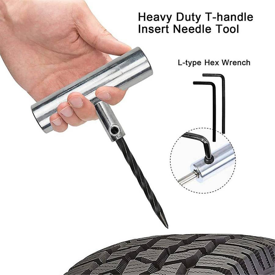 87Pcs Auto Tire Repair Kit Heavy Duty Tubeless Car Tire Repair Tool for Car, Truck, Caravans, Traile