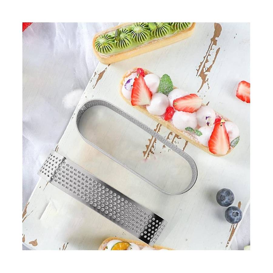 8cm Stainless Steel Tart Ring, Heat-resistant Perforated Cake Mousse Ring, Round Ring Baking Tools