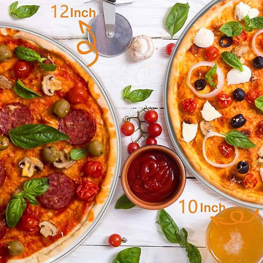 8inch & 10inch & 12inch, 3 Pcs Pizza Pan Set Stainless Steel Pizza Pan Round Pizza Oven Pans Tray fo