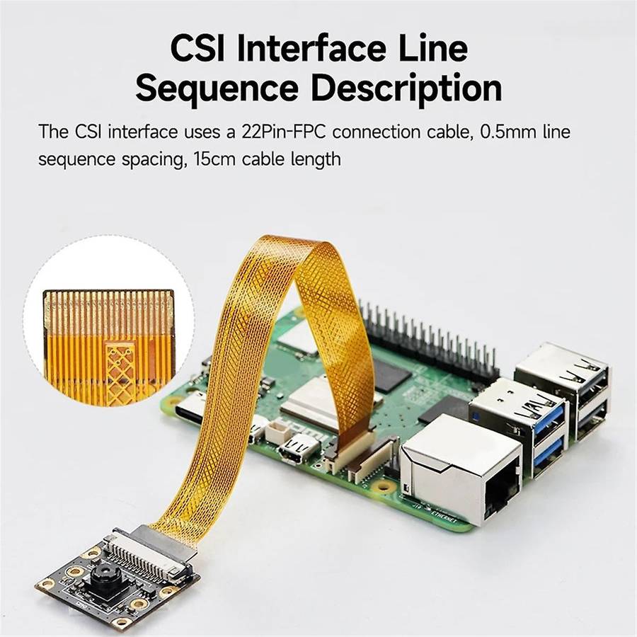 8MP Camera Module for 5 Camera IMX219 130 Degree Viewing Angle Interface Cam