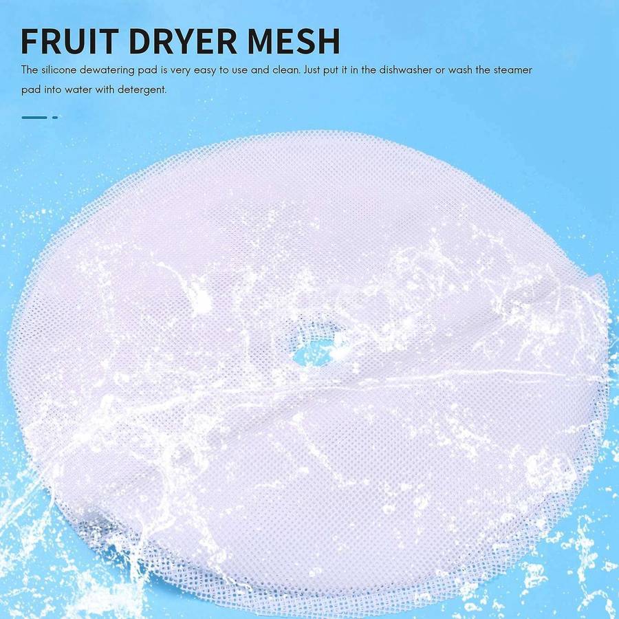 8Pc Round Silicone Dehydrator Sheets,Reusable Steamer Compatible Fruit Dryer