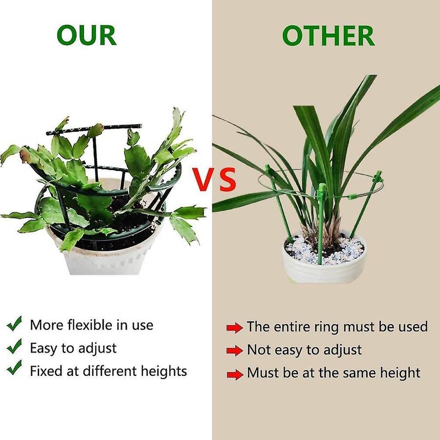 8PC Plant Support Pile, Garden Flower and Green Plant Support Ring, Flowerpot Support Ring, Suitabl