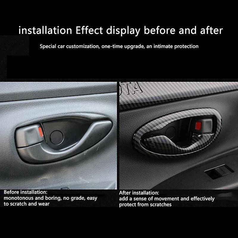 8PCS Car Inner Door Handle Bowl Cover for Vios 2014-2018 Door Handle Protective Cover Trim Sticker A