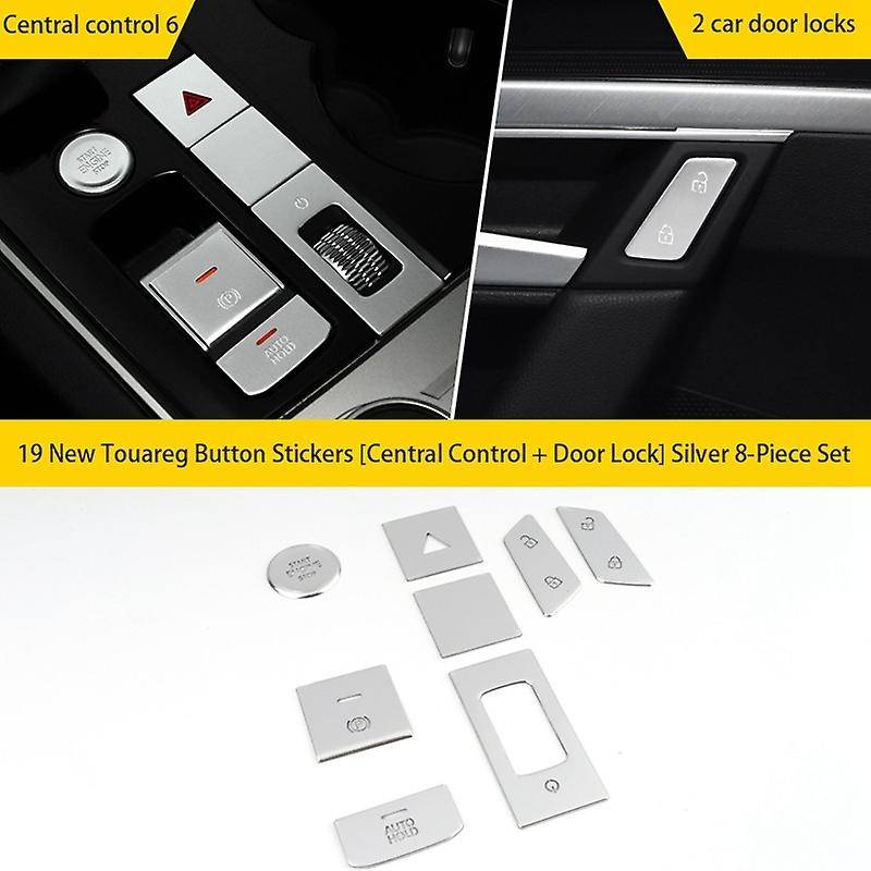 8Pcs/Set Car Center Console Engine Start Button Trim Cover Decoration Sticker Accessories for - 2019