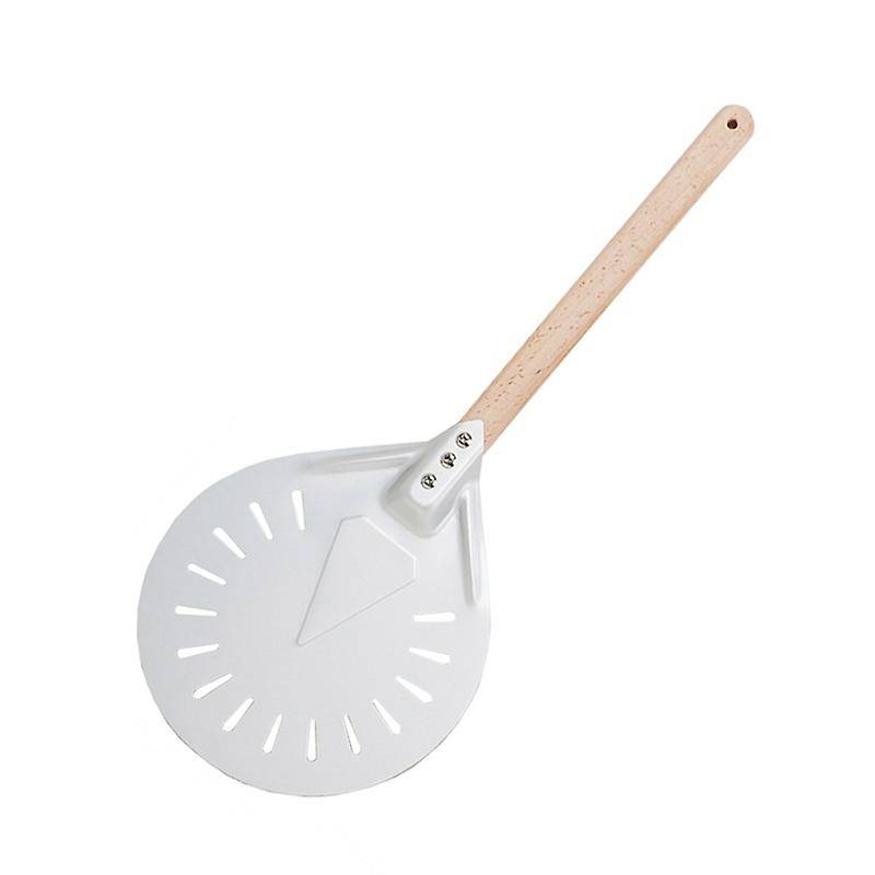 9 Inch Aluminum Perforated Pizza Peel Metal Round Pizza Paddle Non Wooden Handle Pizza Spatula