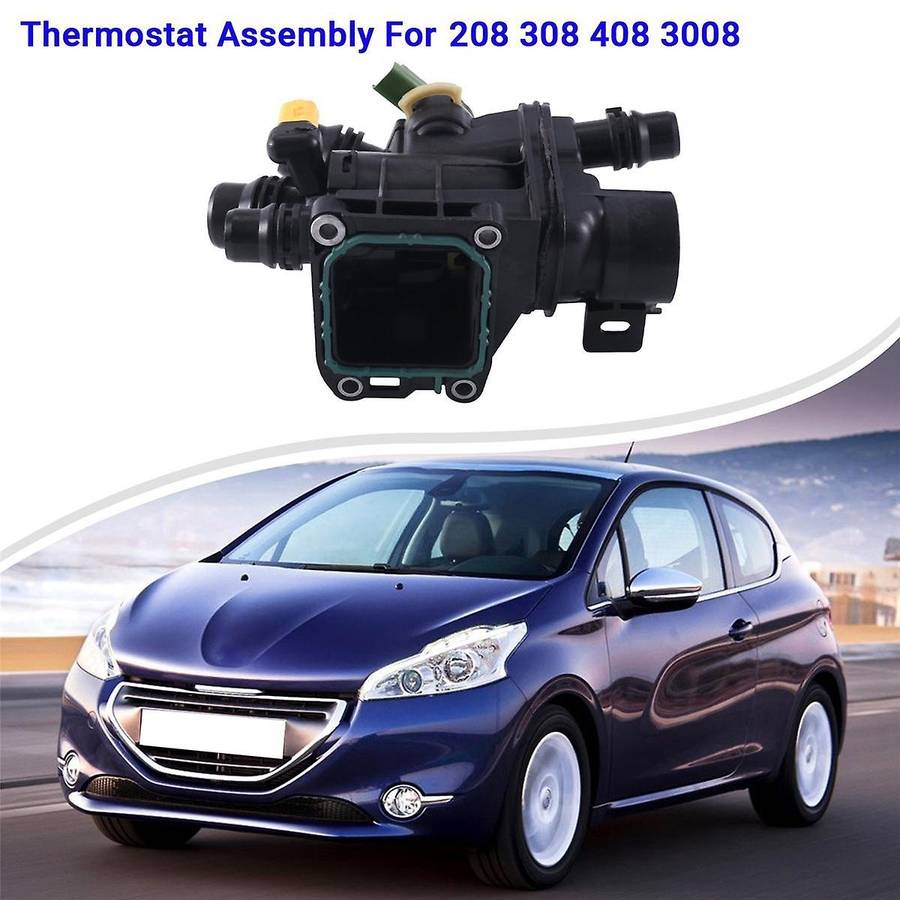 9807198480 Car Engine Cooling Water Outlet Thermostat Assembly for 208 408 3008 C3 C4 Ds3 Ds4 1.2t
