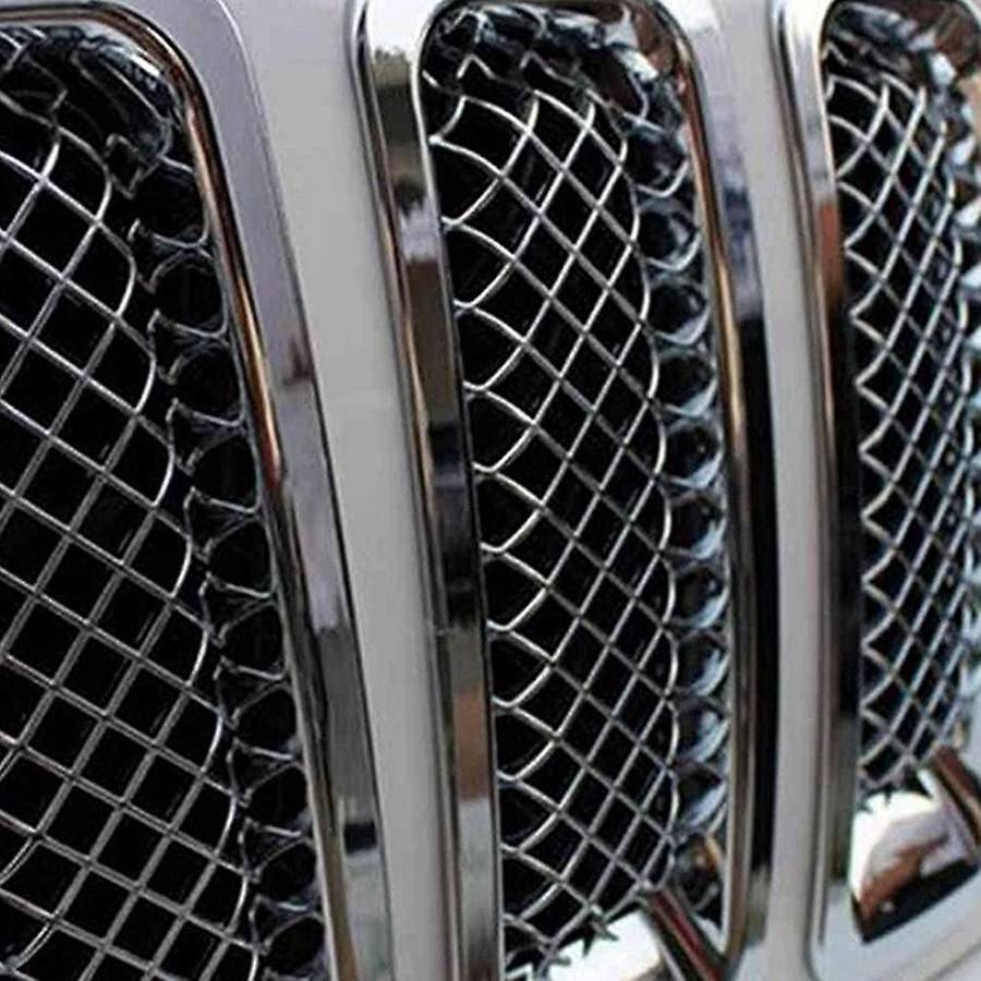 9Pcs Chrome Front Grille Mesh Trim+Head Light Cover Trim for Patriot 2011-2017