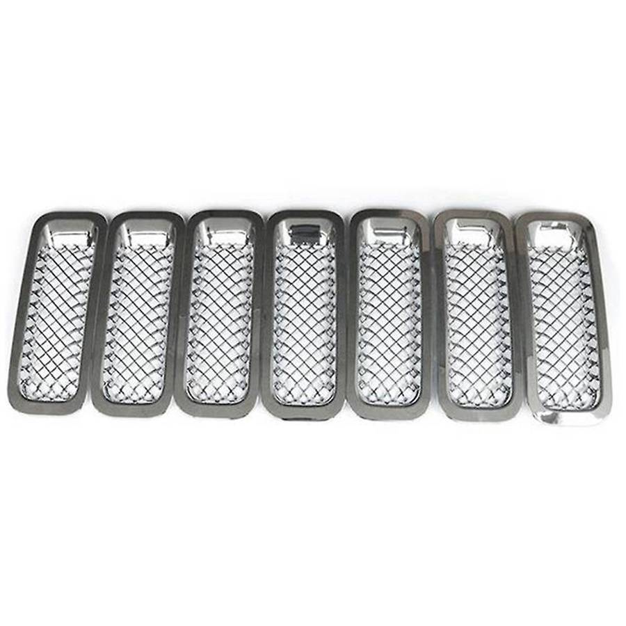 9Pcs Chrome Front Grille Mesh Trim+Head Light Cover Trim for Patriot 2011-2017