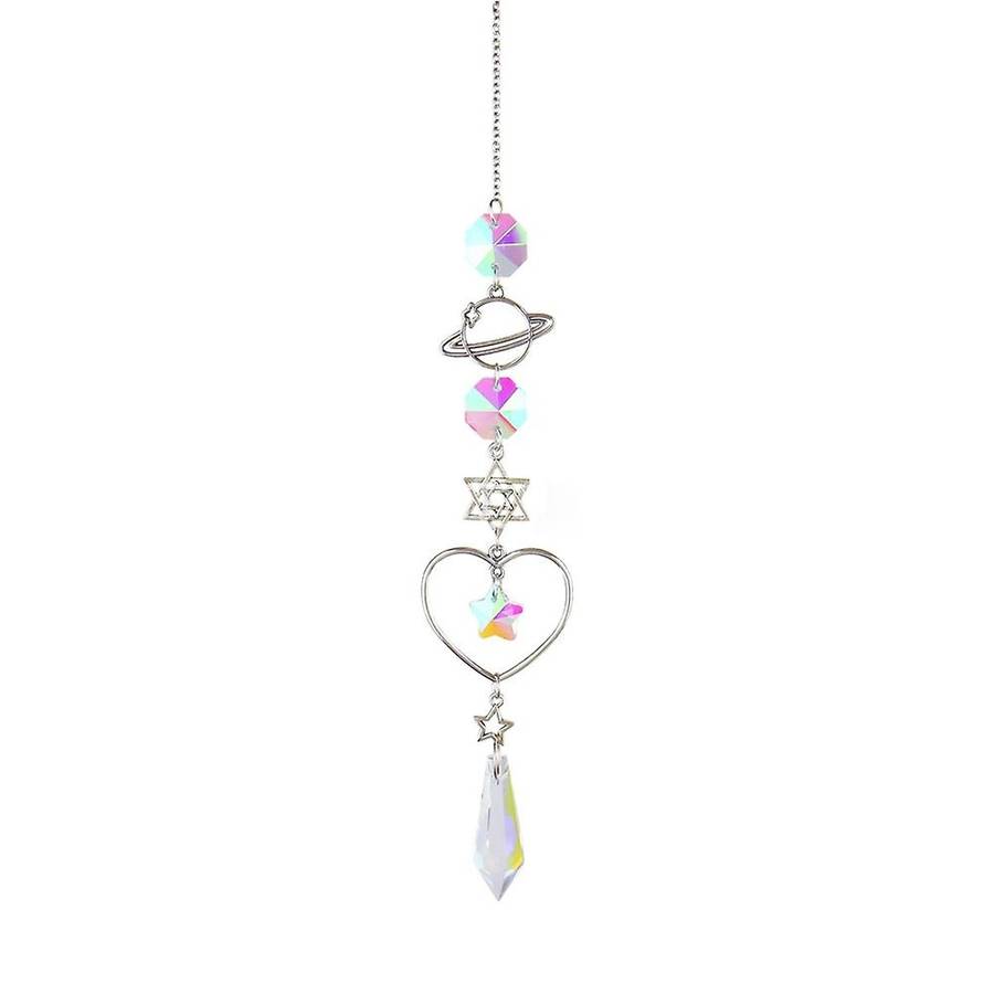 A Crystal Wind Chime Sun Catcher Diamond Prisms Pendant Dream Catcher Rainbow Chaser Hanging Drop Ho