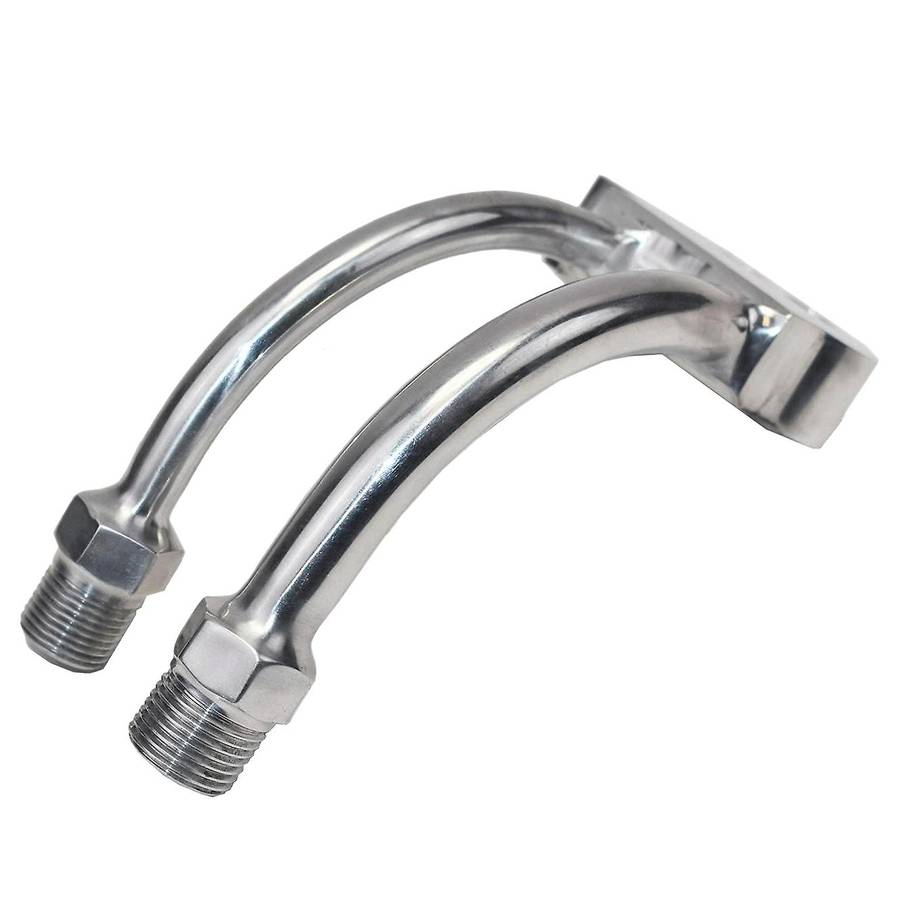 A/C Compressor Curved Manifold for Sanden SD7B10 7176 SD7 Style Silver