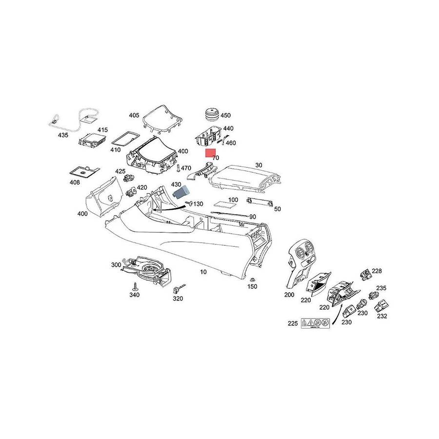 A2056803407 Car Console Armrest Cover Switch Button for W205 W253 C180 C200 C260 C63 Glc260 Glc300