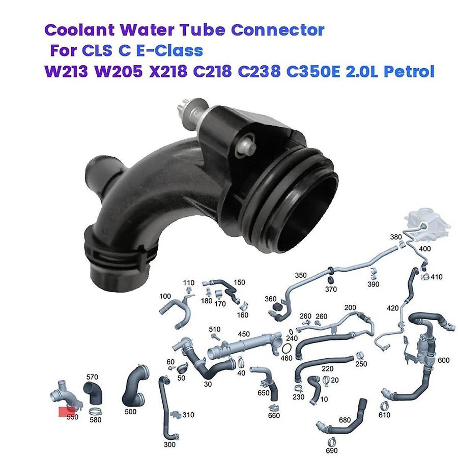 A2742000256 Coolant Water Pump Tube Connector for C E-Class W213 W205 X218 C218 C238 C350E 2.0L Petr