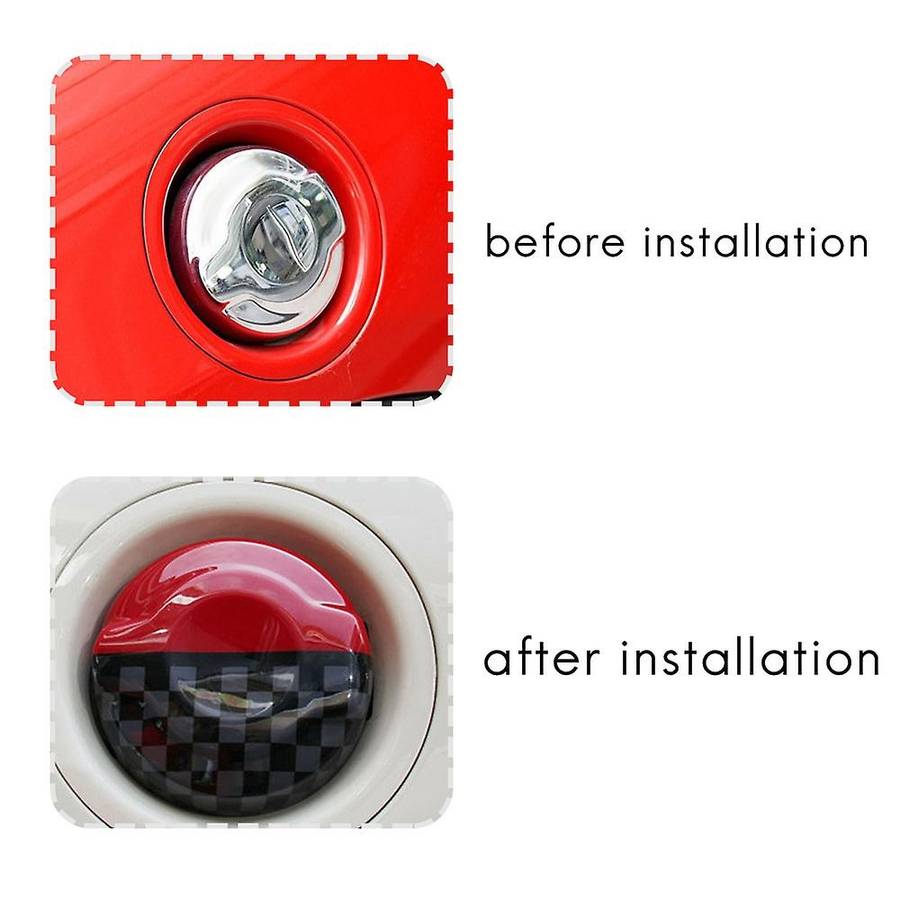 ABS Fuel Tank Filler Protection Cover Gas Cap Cover Trim Decor for F55 F56 F57 2.0T Accessories Red+